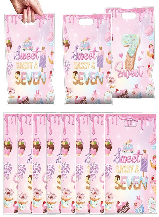 Aposwow Sweet Sassy and Seven Party Favors - Girls Sweet 7th Goodie Candy Gift Bags Sweet Sassy Ice Cream Themed 7 Year Old Party Favors 7th Birthday Decorations for Birthday - Image 1